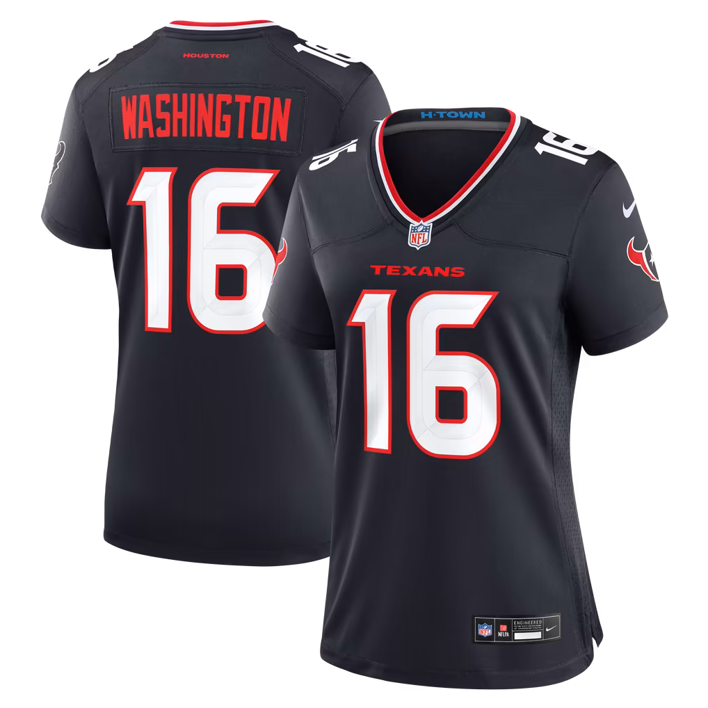 Women's Houston Texans Montrell Washington Nike Navy Team Game Jersey - Ujersey