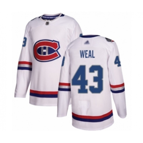 Youth Montreal Canadiens #43 Jordan Weal Authentic White 2017 100 Classic Hockey Jersey - Ujersey