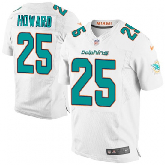 Men's Nike Miami Dolphins #25 Xavien Howard Elite White NFL Jersey - Ujersey