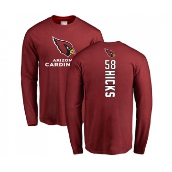 Football Arizona Cardinals #58 Jordan Hicks Maroon Backer Long Sleeve T-Shirt