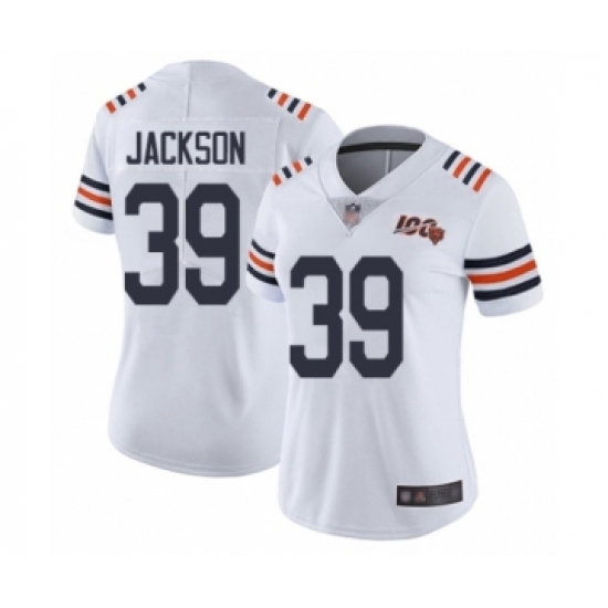 Women's Chicago Bears #39 Eddie Jackson White 100th Season Limited Football Jersey - Ujersey