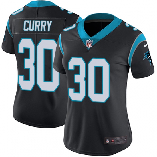 Women's Nike Carolina Panthers #30 Stephen Curry Black Team Color Vapor Untouchable Limited Player NFL Jersey - Ujersey