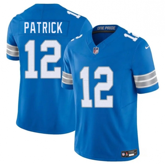 Men's Detroit Lions #12 Tim Patrick Blue 2025 F.U.S.E. Vapor Limited Football Stitched Jersey - Ujersey