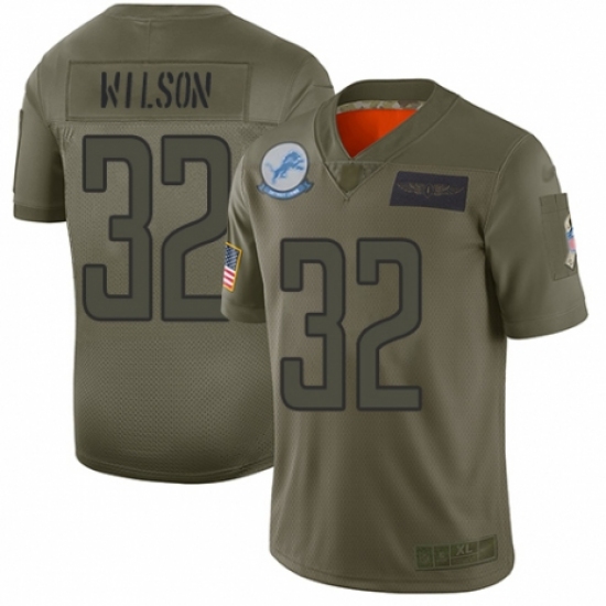 Women's Detroit Lions #32 Tavon Wilson Limited Camo 2019 Salute to Service Football Jersey - Ujersey