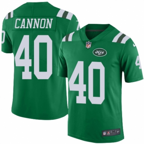 Men's Nike New York Jets #40 Trenton Cannon Limited Green Rush Vapor Untouchable NFL Jersey - Ujersey