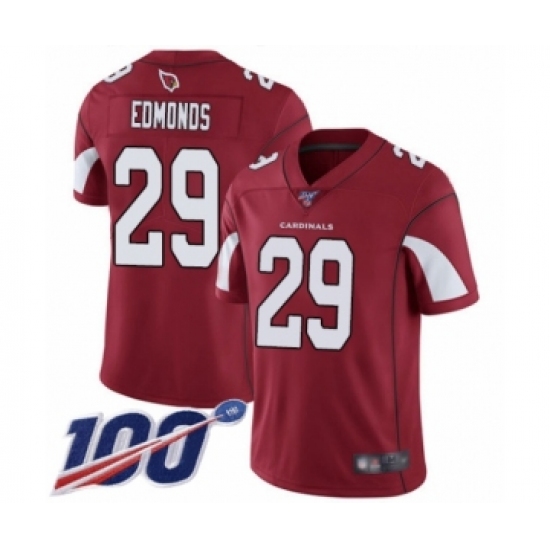 Men's Arizona Cardinals #29 Chase Edmonds Red Team Color Vapor Untouchable Limited Player 100th Season Football Jersey - Ujersey