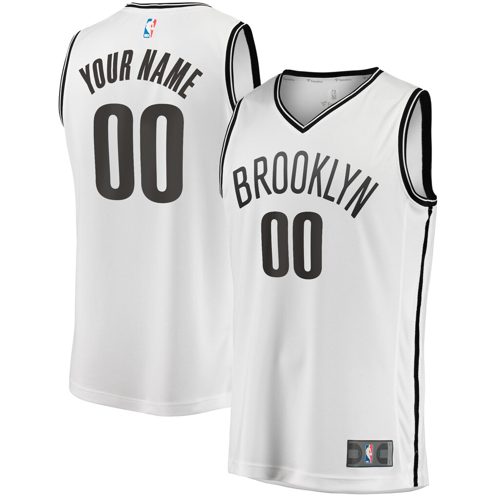 Men's Brooklyn Nets Fanatics White Fast Break Custom Replica Jersey - Association Edition - ujerseystore