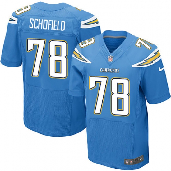 Men's Nike Los Angeles Chargers #78 Michael Schofield Elite Electric Blue Alternate NFL Jersey - Ujersey