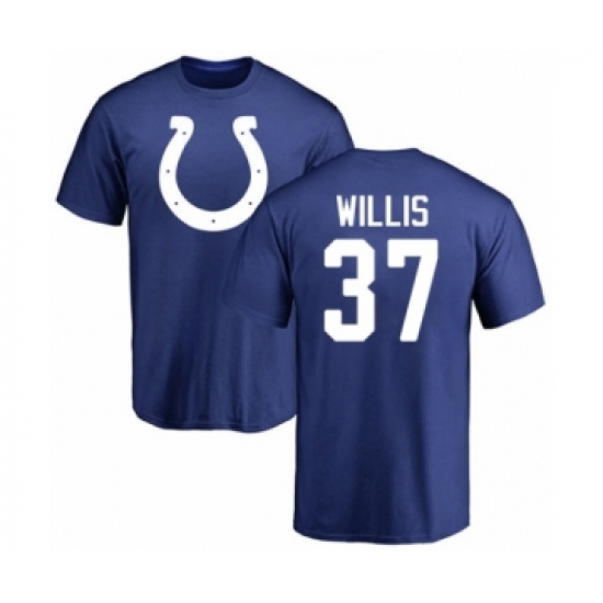 Football Indianapolis Colts #37 Khari Willis Royal Blue Name & Number Logo T-Shirt - Ujersey