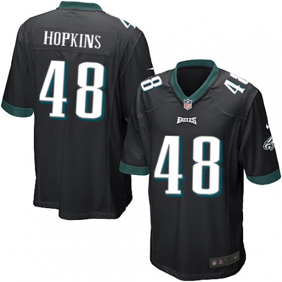 Men's Nike Philadelphia Eagles #48 Wes Hopkins Game Black Alternate NFL Jersey - Ujersey