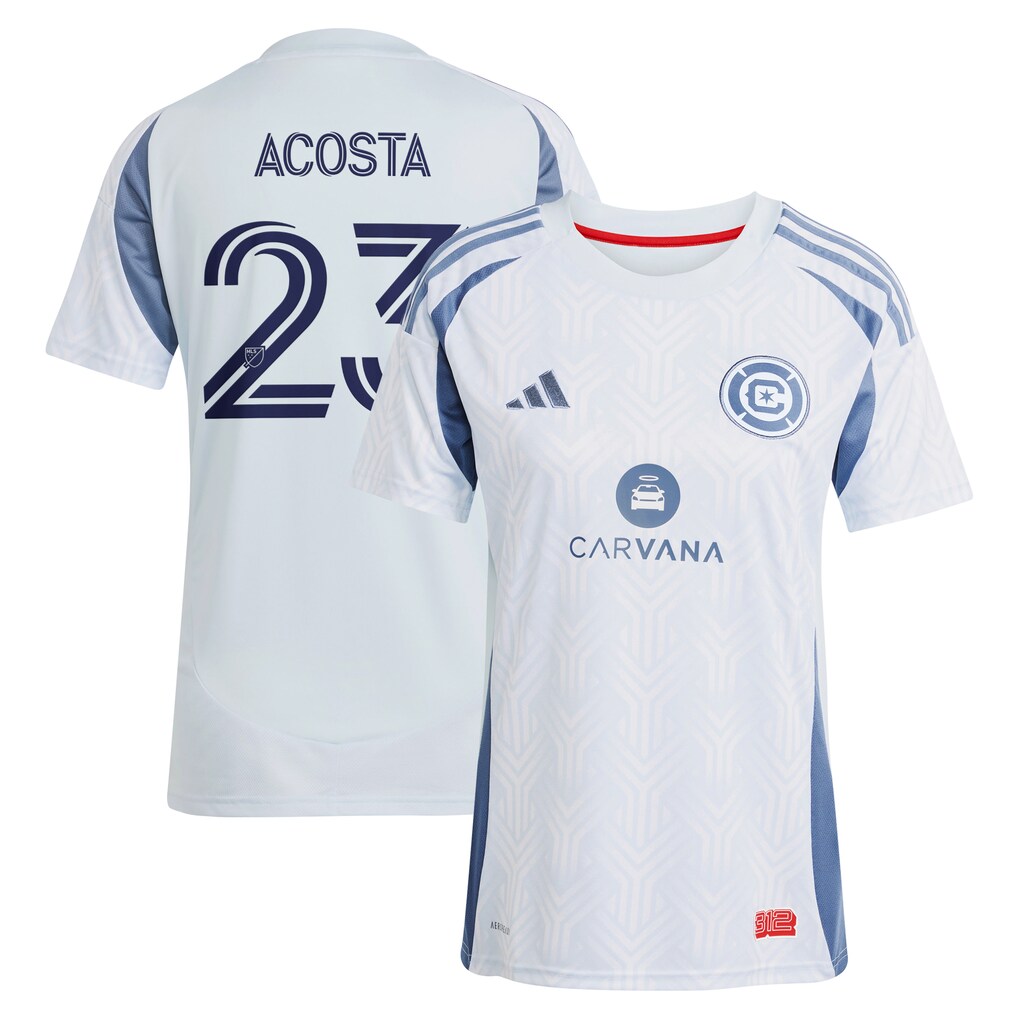 Women's Chicago Fire Kellyn Acosta adidas Light Blue 2025 The Municipal Kit Replica Player Jersey - Ujersey