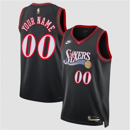 Men's Philadelphia 76ers Active Player Custom Black 2025 Classic Edition Stitched Jersey - Ujersey