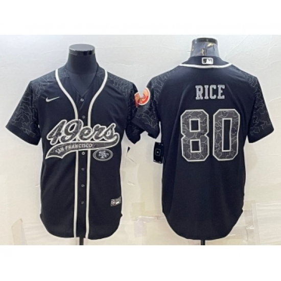 Men's San Francisco 49ers #80 Jerry Rice Black Reflective Limited Stitched Football Jersey - Ujersey