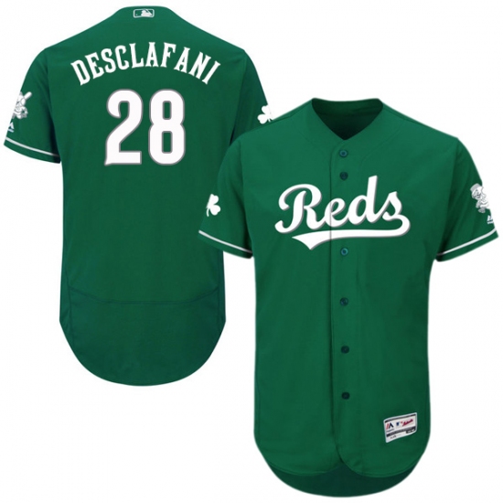 Men's Majestic Cincinnati Reds #28 Anthony DeSclafani Green Celtic Flexbase Authentic Collection MLB Jersey - Ujersey