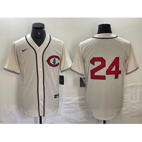 Men's Chicago Cubs #24 Cody Bellinger 2022 Cream Field of Dreams Cool Base Stitched Baseball Jersey - Ujersey