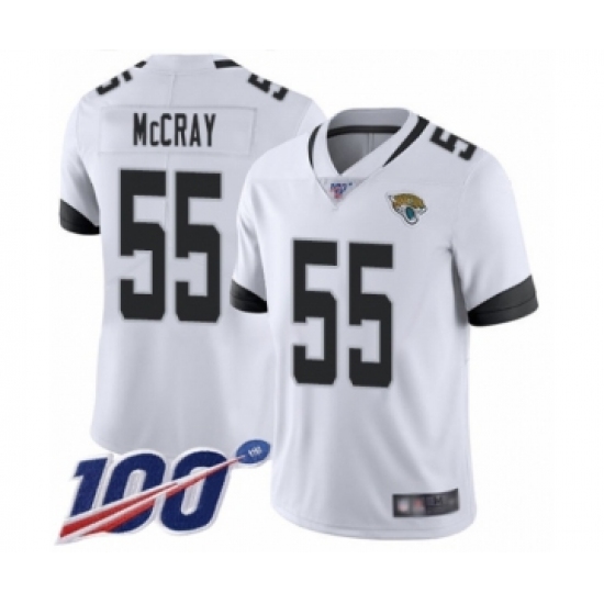 Men's Jacksonville Jaguars #55 Lerentee McCray White Vapor Untouchable Limited Player 100th Season Football Jersey - Ujersey