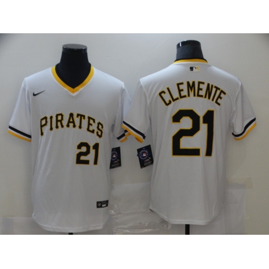 Men's Nike Pittsburgh Pirates #21 Roberto Clemente White Flexbase Authentic Jersey - Ujersey
