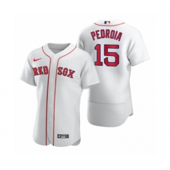 Men Boston Red Sox #15 Dustin Pedroia Nike White 2020 Authentic Jersey - Ujersey