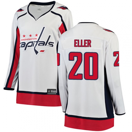 Women's Washington Capitals #20 Lars Eller Fanatics Branded White Away Breakaway NHL Jersey - Ujersey