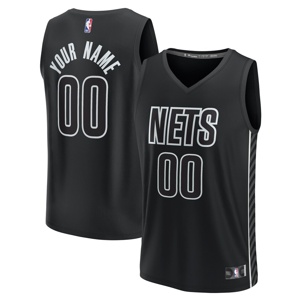 Youth Brooklyn Nets Fanatics Black Fast Break Replica Custom Jersey - Statement Edition - Ujersey