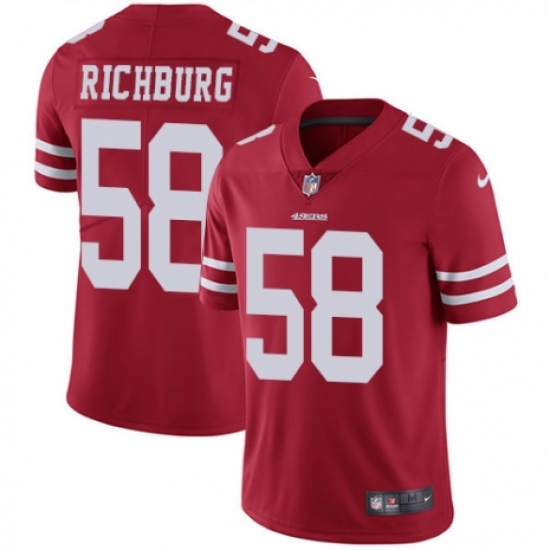 Youth Nike San Francisco 49ers #58 Weston Richburg Red Team Color Vapor Untouchable Limited Player NFL Jersey - Ujersey
