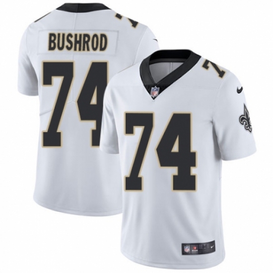 Men's Nike New Orleans Saints #74 Jermon Bushrod White Vapor Untouchable Limited Player NFL Jersey - Ujersey