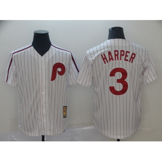 Men's Nike Philadelphia Phillies #3 Bryce Harper White Collection Home Stitched Baseball Jersey - Ujersey