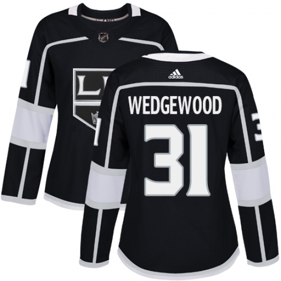 Women's Adidas Los Angeles Kings #31 Scott Wedgewood Authentic Black Home NHL Jersey - Ujersey