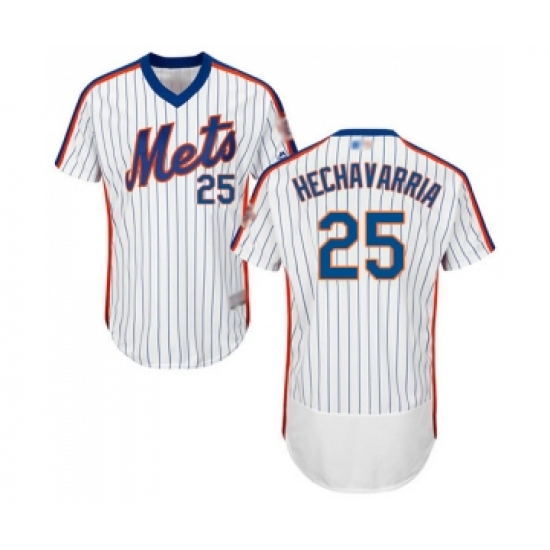 Men's New York Mets #25 Adeiny Hechavarria White Alternate Flex Base Authentic Collection Baseball Jersey - Ujersey