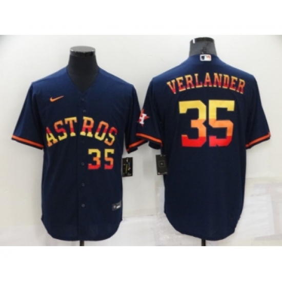 Men's Houston Astros #35 Justin Verlander 2022 Navy Cool Base Stitched Jersey - Ujersey