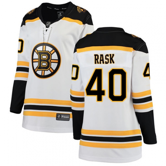 Women's Boston Bruins #40 Tuukka Rask Authentic White Away Fanatics Branded Breakaway NHL Jersey - Ujersey