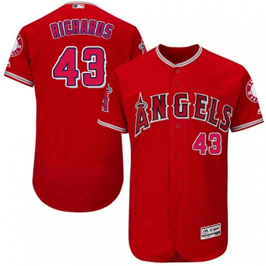 Youth Majestic Los Angeles Angels of Anaheim #43 Garrett Richards Authentic Red Alternate Cool Base MLB Jersey - Ujersey