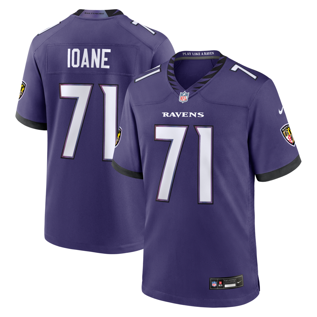 Men's Baltimore Ravens Olaivavega Ioane Nike Purple 2026 NFL Draft First Round Pick No. 14 Team Game Jersey - Ujersey