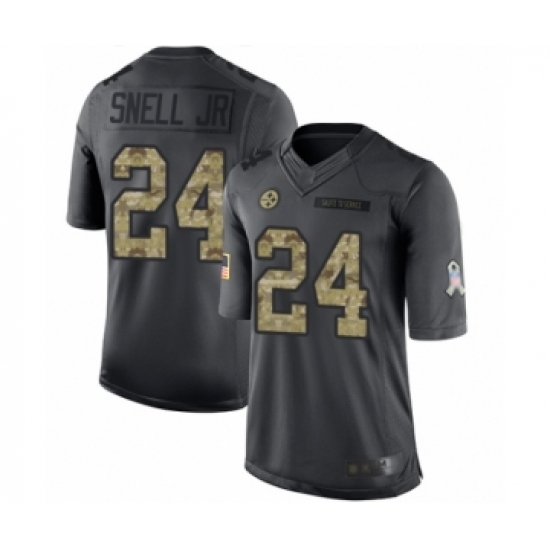 Men's Pittsburgh Steelers #24 Benny Snell Jr. Limited Black 2016 Salute to Service Football Jersey - Ujersey