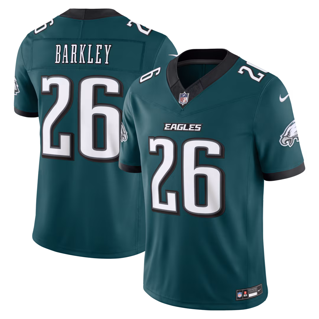 Men's Philadelphia Eagles Saquon Barkley Nike Midnight Green Team Vapor F.U.S.E. Stitched Limited Jersey