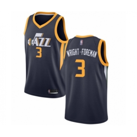 Youth Utah Jazz #3 Justin Wright-Foreman Swingman Navy Blue Basketball Jersey - Icon Edition - Ujersey
