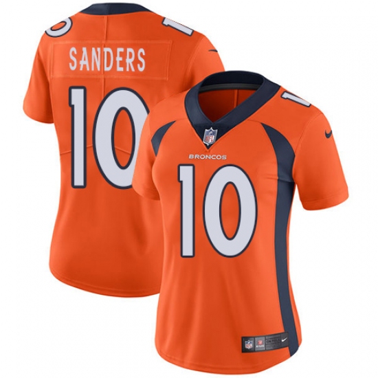 Women's Nike Denver Broncos #10 Emmanuel Sanders Elite Orange Team Color NFL Jersey - Ujersey