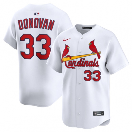 Men's St. Louis Cardinals #33 Brendan Donovan White Home Limited Stitched Baseball Jersey - Ujersey