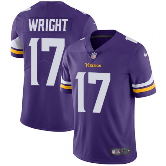 Men's Nike Minnesota Vikings #17 Jarius Wright Purple Team Color Vapor Untouchable Limited Player NFL Jersey - Ujersey