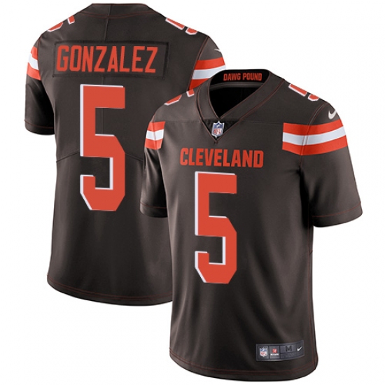 Men's Nike Cleveland Browns #5 Zane Gonzalez Brown Team Color Vapor Untouchable Limited Player NFL Jersey - Ujersey