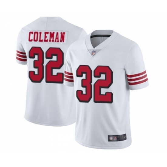 Youth San Francisco 49ers #32 Tevin Coleman Limited White Rush Vapor Untouchable Football Jersey - Ujersey
