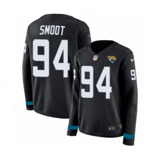 Women's Nike Jacksonville Jaguars #94 Dawuane Smoot Limited Black Therma Long Sleeve NFL Jersey - Ujersey