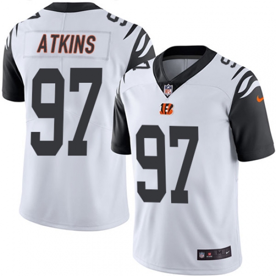 Men's Nike Cincinnati Bengals #97 Geno Atkins Limited White Rush Vapor Untouchable NFL Jersey - Ujersey