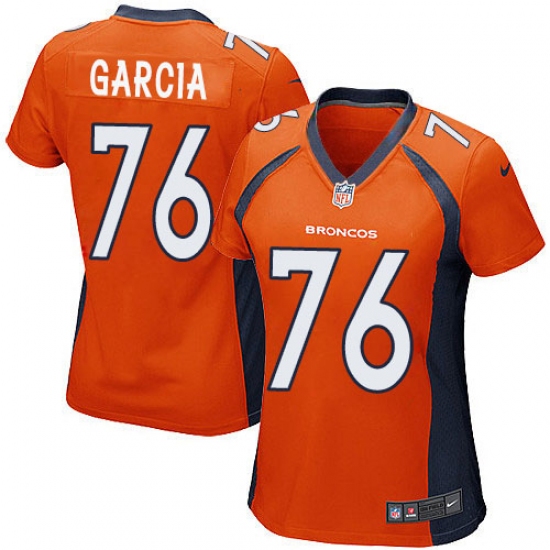 Women's Nike Denver Broncos #76 Max Garcia Game Orange Team Color NFL Jersey - Ujersey