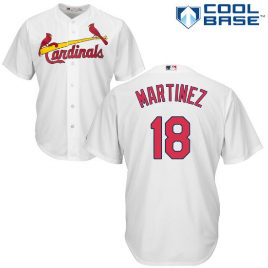 Men's Majestic St. Louis Cardinals #18 Carlos Martinez Replica White Home Cool Base MLB Jersey - Ujersey