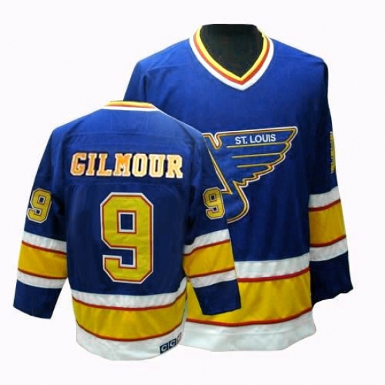 Men's CCM St. Louis Blues #9 Doug Gilmour Premier Blue Throwback NHL Jersey - Ujersey