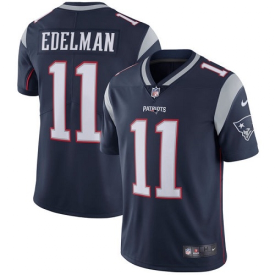 Youth Nike New England Patriots #11 Julian Edelman Navy Blue Team Color Vapor Untouchable Limited Player NFL Jersey - Ujersey