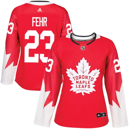 Women's Adidas Toronto Maple Leafs #23 Eric Fehr Authentic Red Alternate NHL Jersey - Ujersey