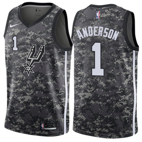 Men's Nike San Antonio Spurs #1 Kyle Anderson Swingman Camo NBA Jersey - City Edition - Ujersey