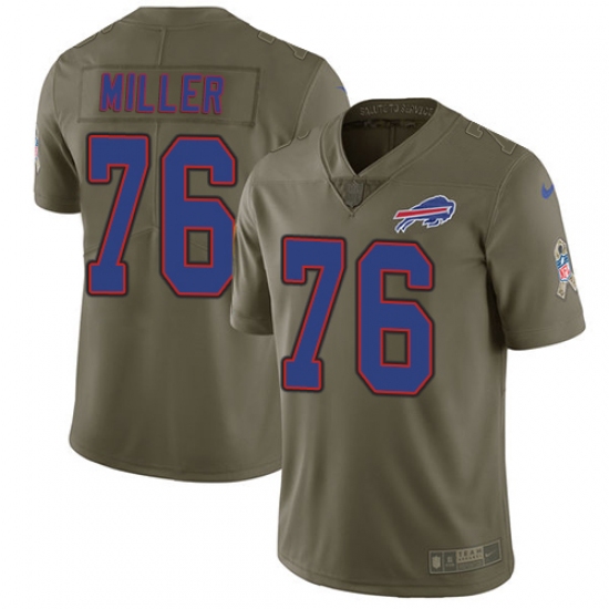 Youth Nike Buffalo Bills #76 John Miller Limited Olive 2017 Salute to Service NFL Jersey - Ujersey